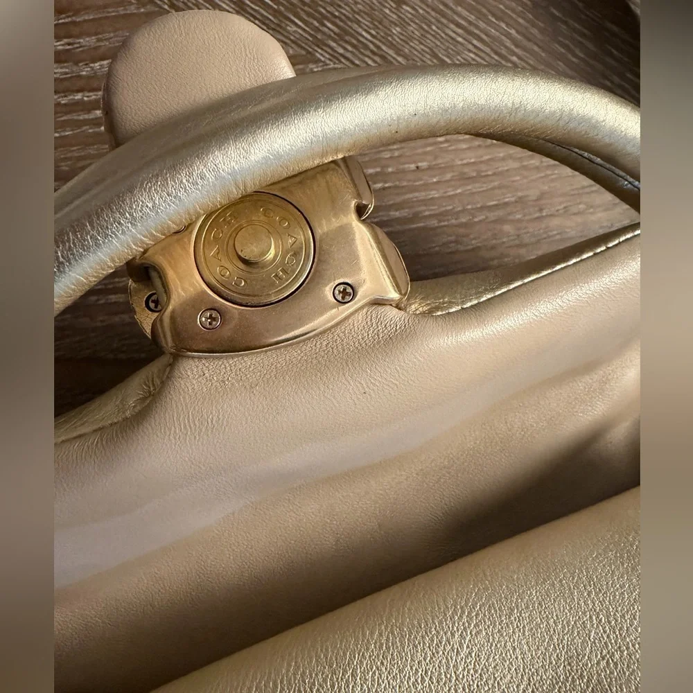 Coach Pillow Tabby Metallic Soft Gold Shoulder Bag